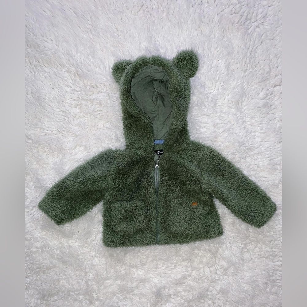 7 For All Mankind Bear Ear Hoodie Size 3-6 Months